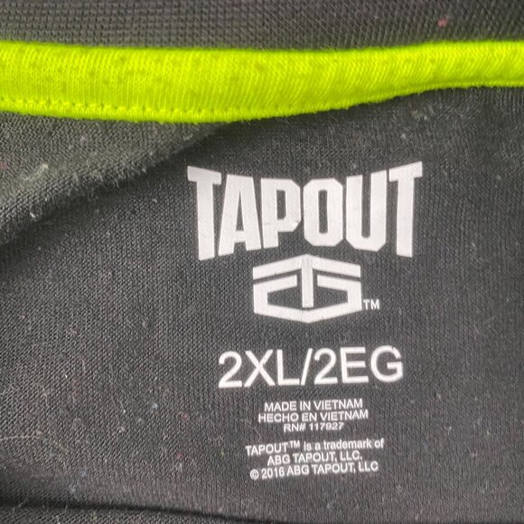 Tapout Mens Black T-Shirt 2XL With Neon Green Logo - Picture 3 of 7